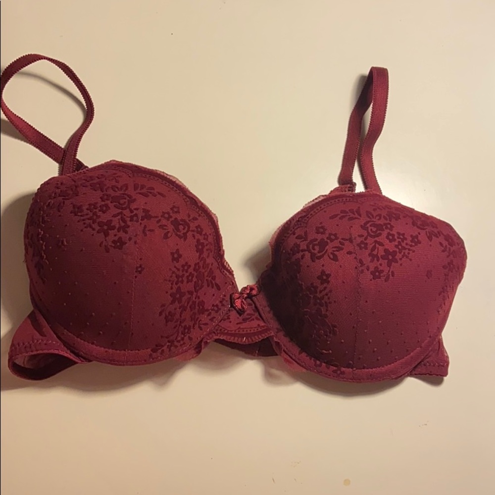 Burgundy bra